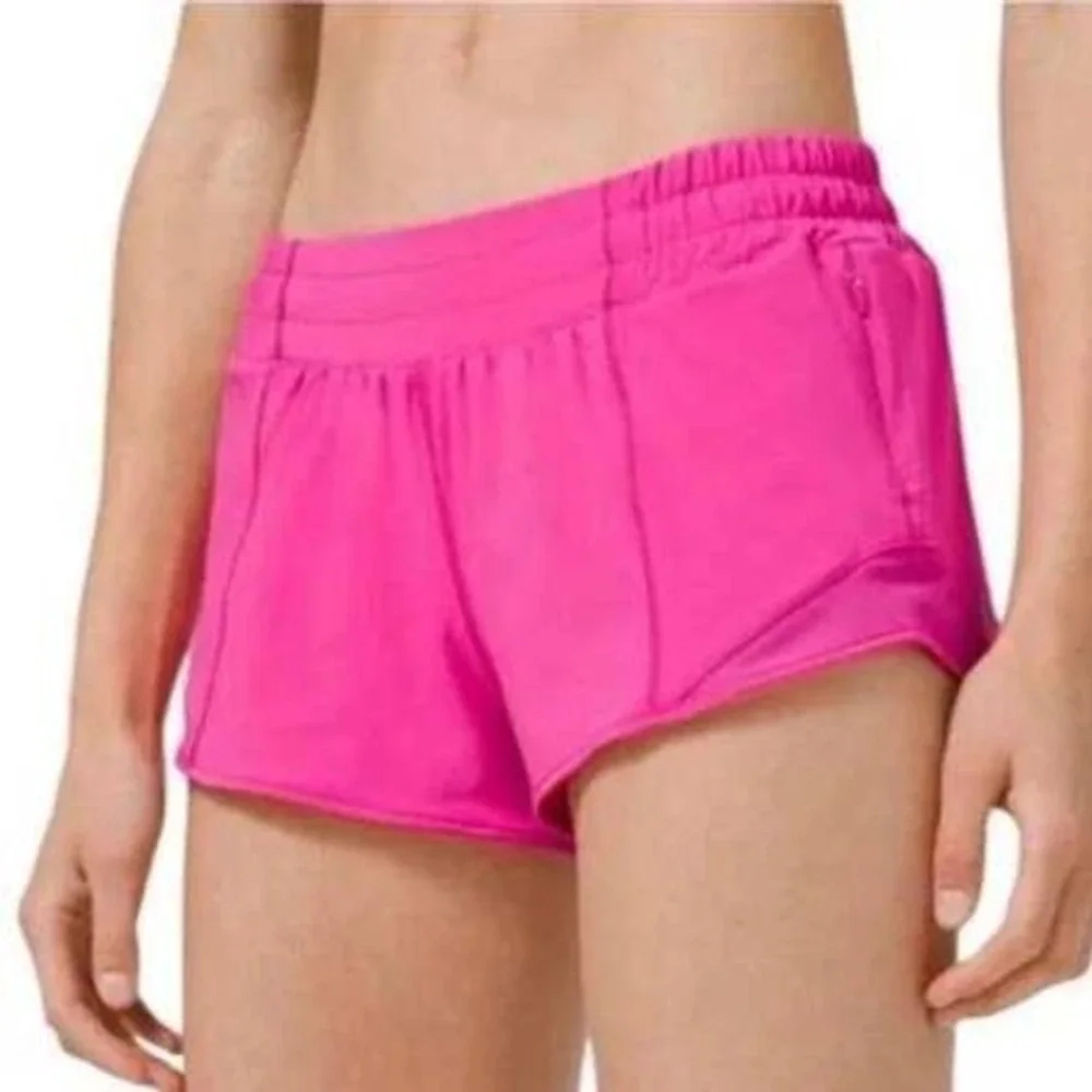 Lululemon Athletic Shorts Womens 4 Sonic Pink Hotty Hot HR 2.5 Running Gym